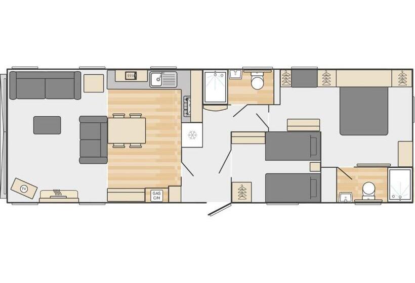 Дом 1 Спальня, Aber Bay Holiday Park
