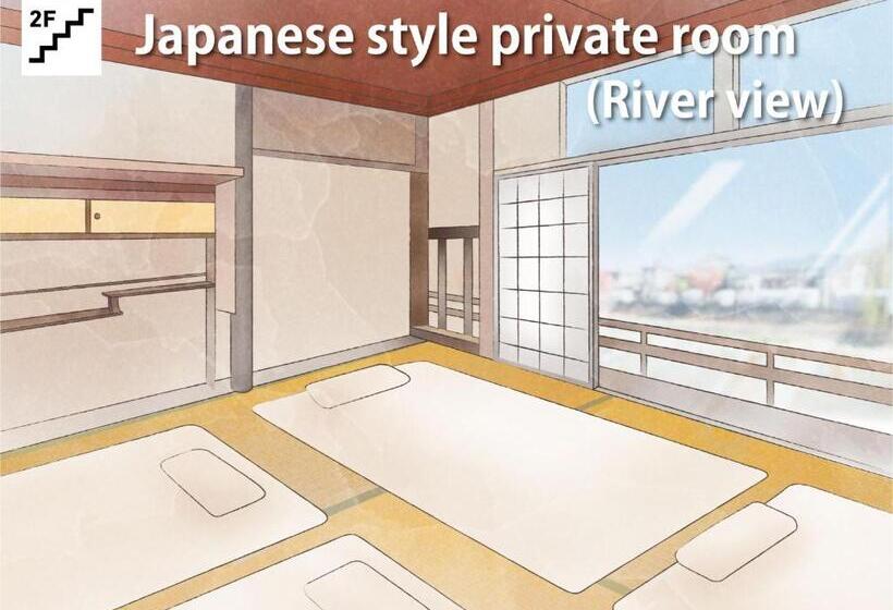 Quarto Quádruplo Standart Casa de Banho Partilhada, Hostel Miyagawa By Murasaki