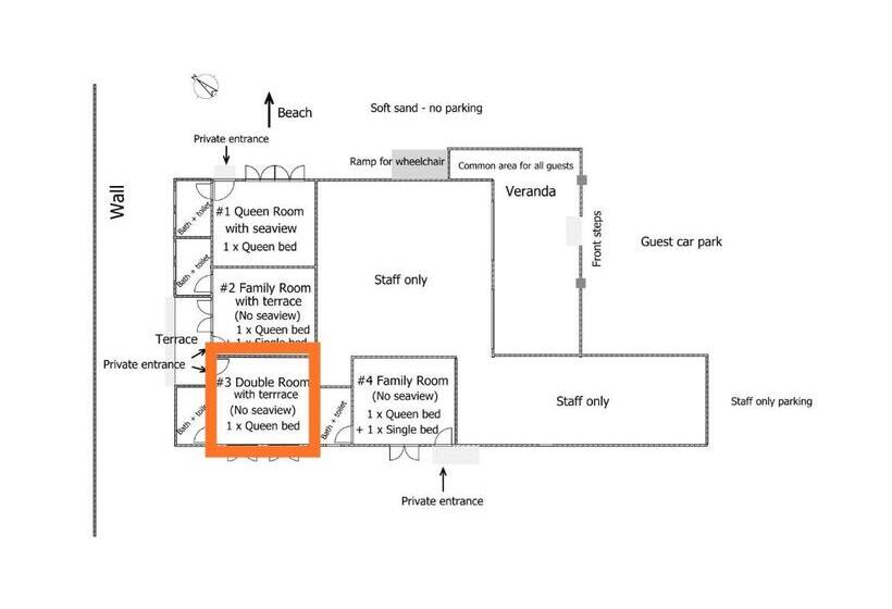 标准间带露台, Kc Beachfront