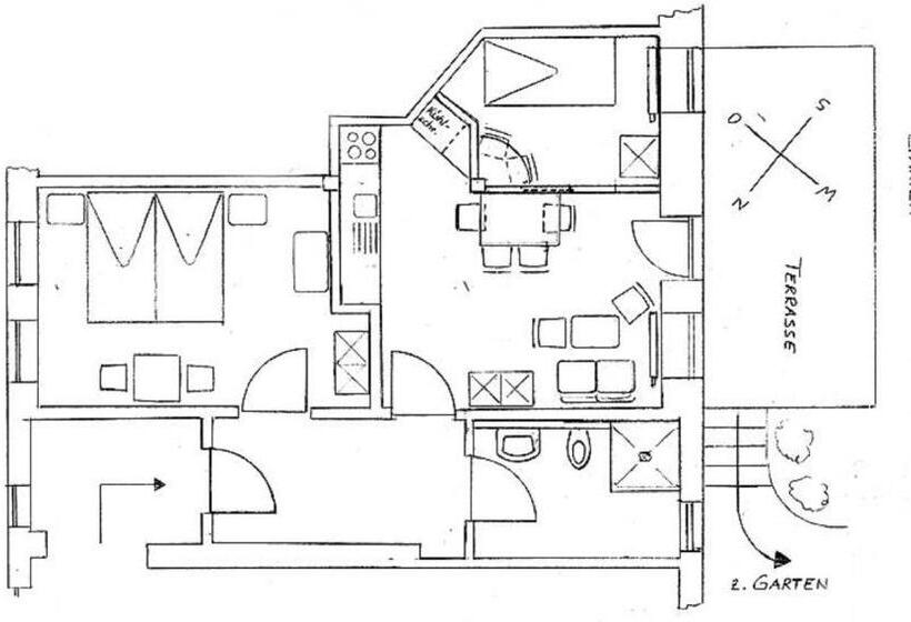 Апартаменты 1 Спальня Нижний Этаж, Pension Im Vorhof