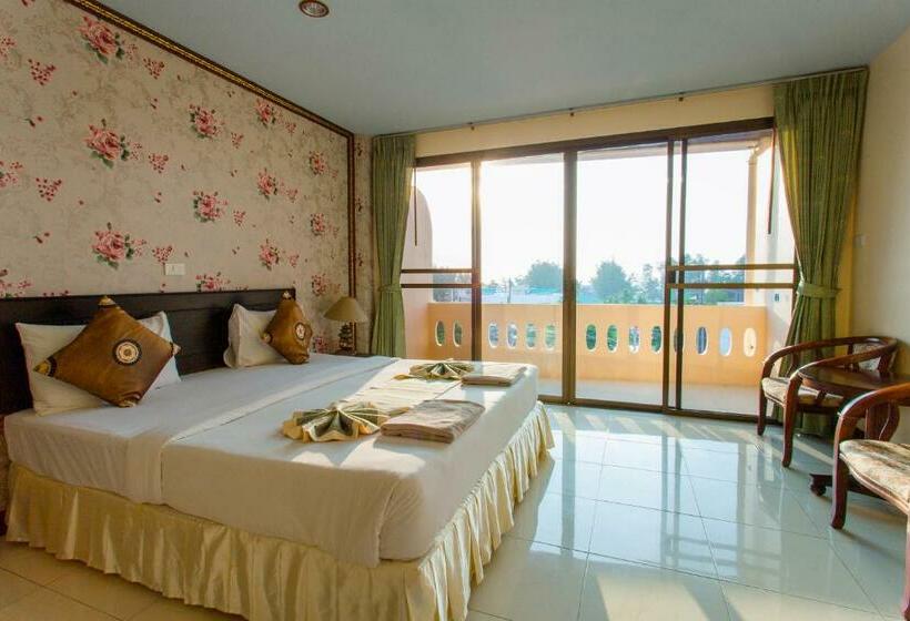 חדר סטנדרט נוף לים עם מרפסת, Surin Sunset Hotel   Sha