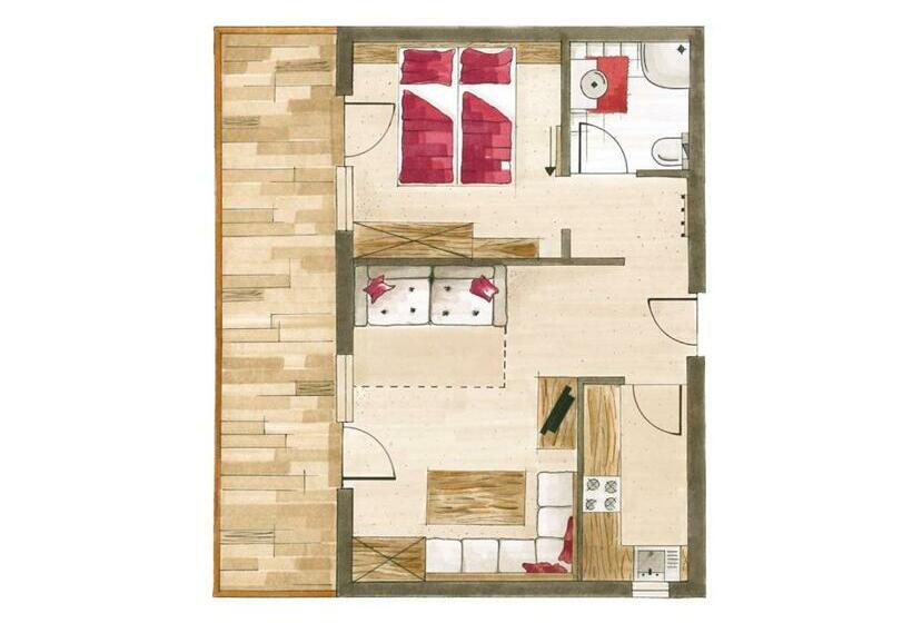 １ベッドルームアパートメント, Ferienhaus Austria