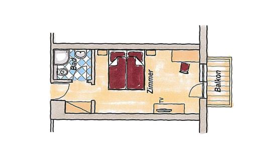 اتاق استاندارد با بالکن, Hubertushof