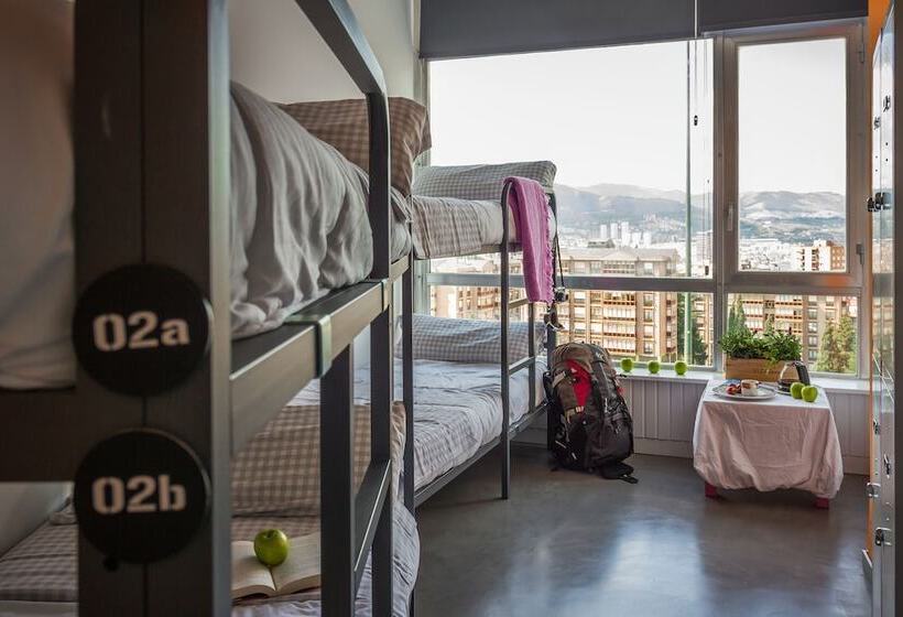 מיטה בחדר מעונות עם מקלחת משותפת, All Iron Hostel