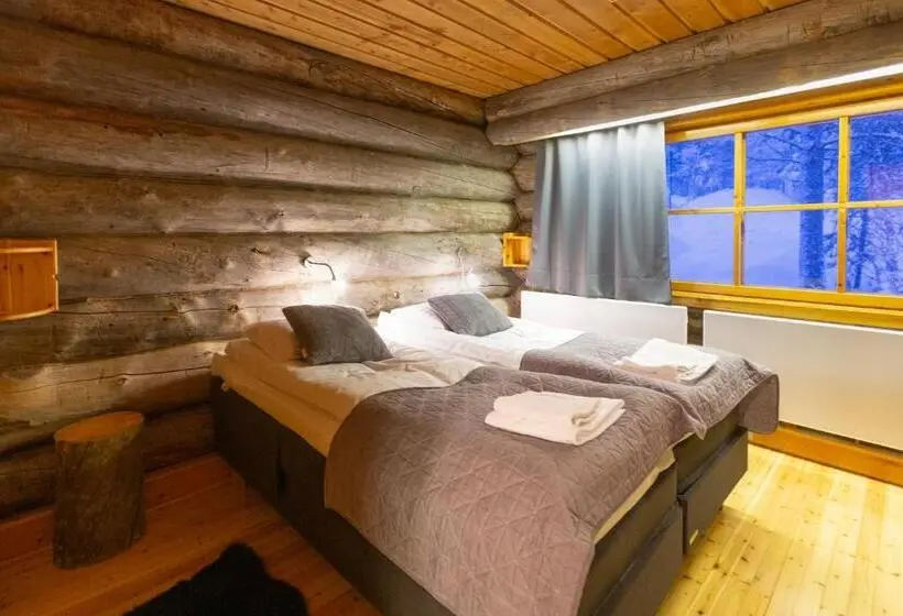 Huoneisto 1 Makuuhuone, Kuukkeli Log Houses Aurora Resort