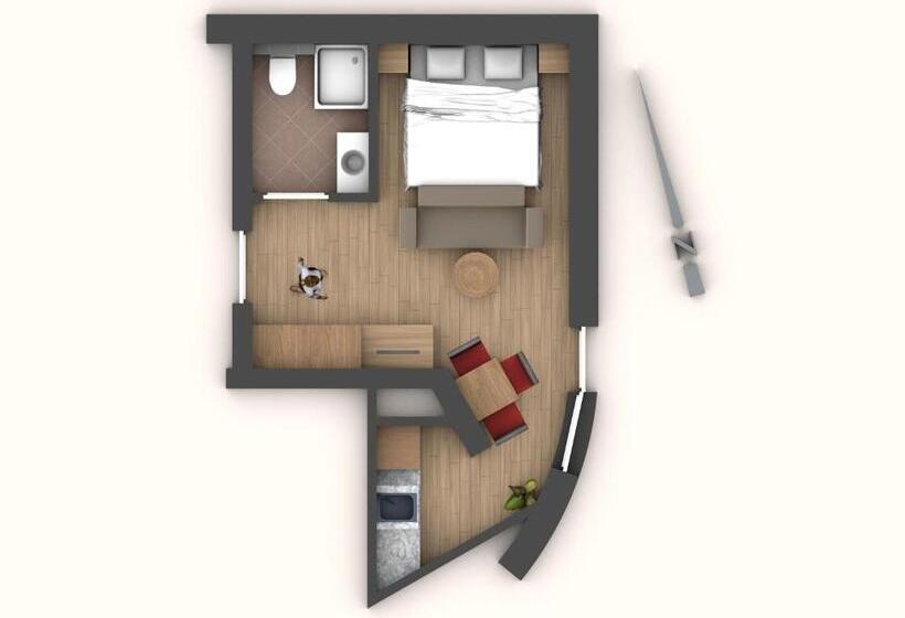 סטודיו סטנדרטי נוף לגינה, Restaurant Claudia