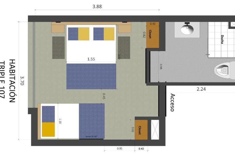 اتاق استاندارد سه نفره, Verso
