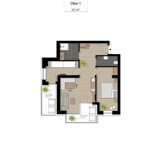 庭の見える１ベッドルームアパートメント, Apartm. & Bb Ferienidylle Gstrein