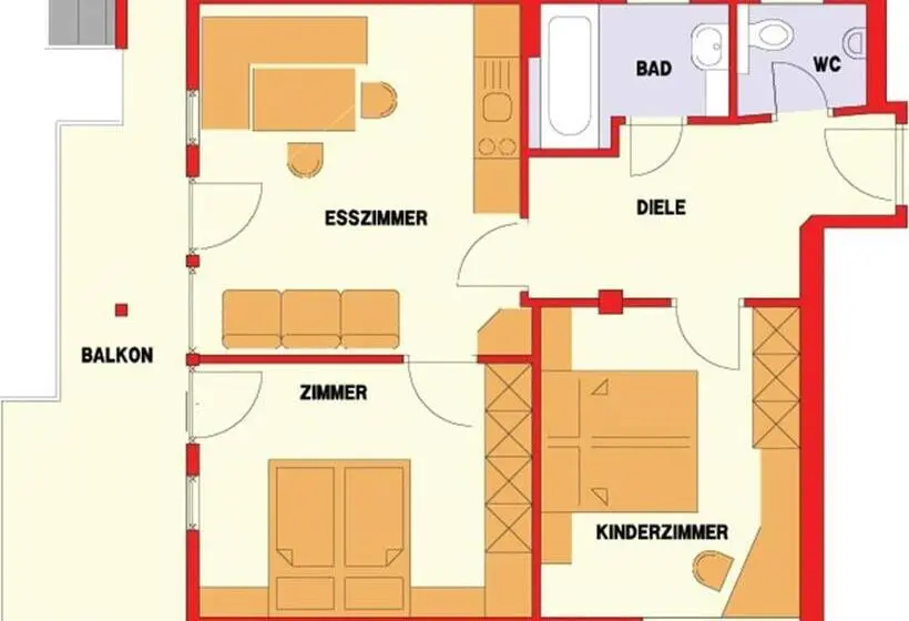 Huoneisto 2 Makuuhuonetta, Garni Zerza