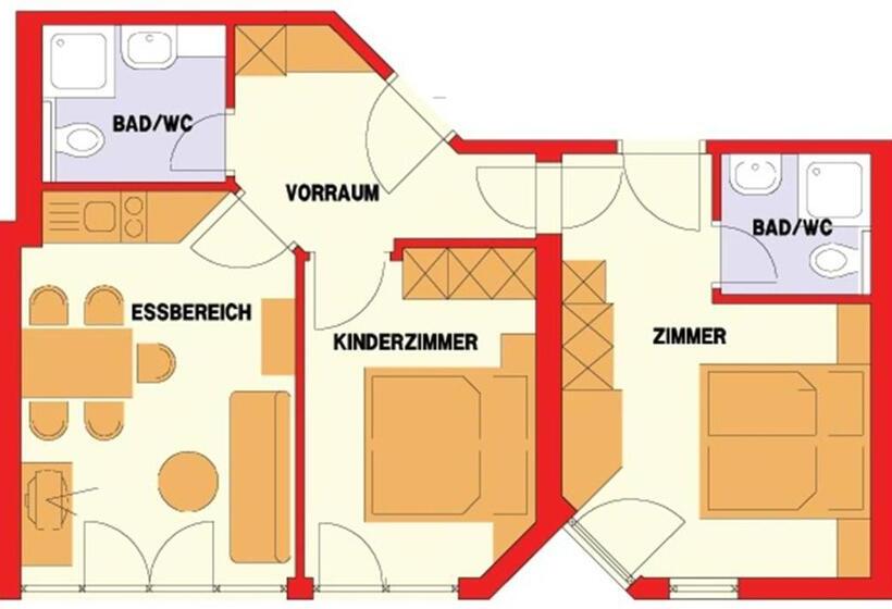 דירת 2 חדרים סופריור, Garni Zerza