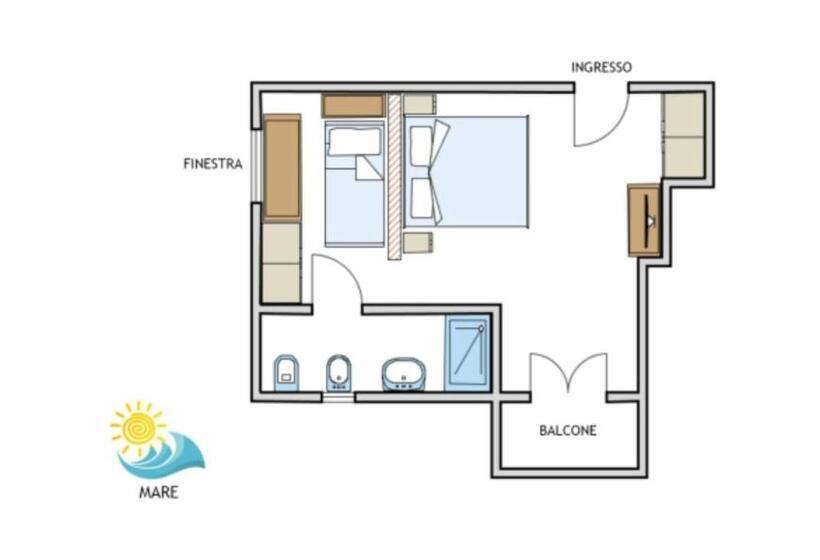 غرفة أساسية ثلاثية, Villa Sole Resort