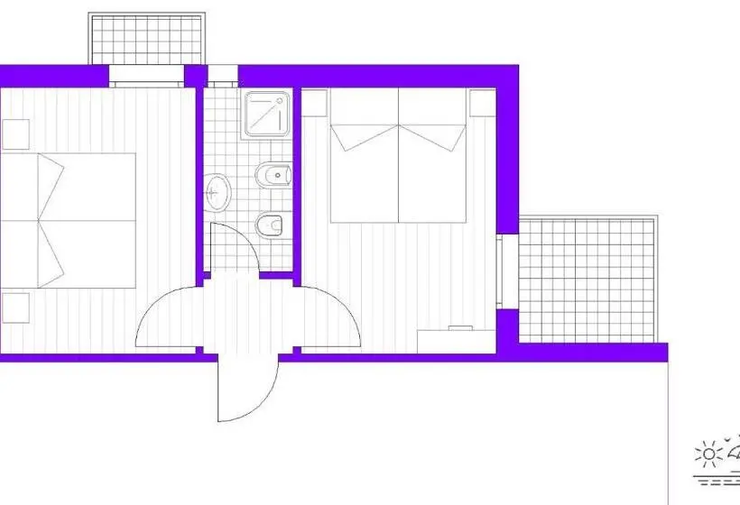 Apartment mit 1 Schlafzimmer mit Verbindungstür, Lux