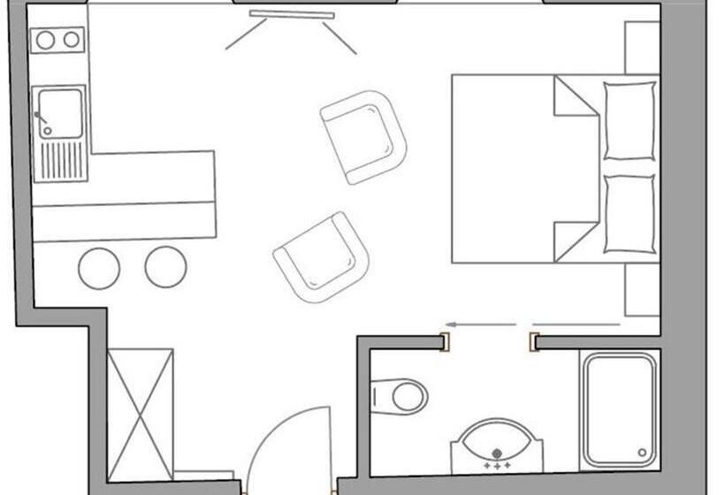 דירת חדר בקומת קרקע, Tirolerhof   Appartementhaus