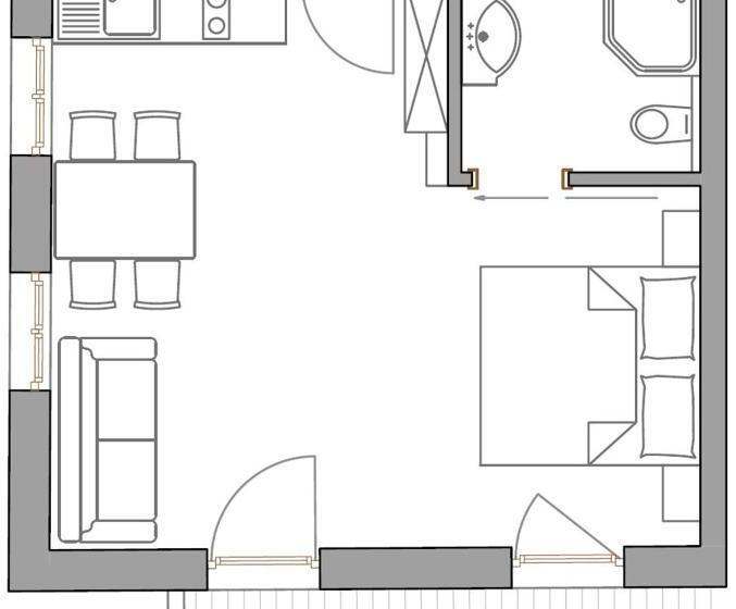 דירה בת חדר שינה 1 עם מרפסת, Tirolerhof   Appartementhaus