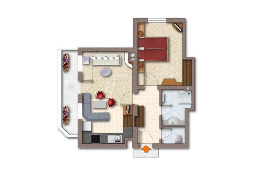 침실 1개 컴포트 아파트, Gerlosperle