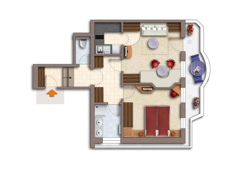 침실 1개 컴포트 아파트, Gerlosperle