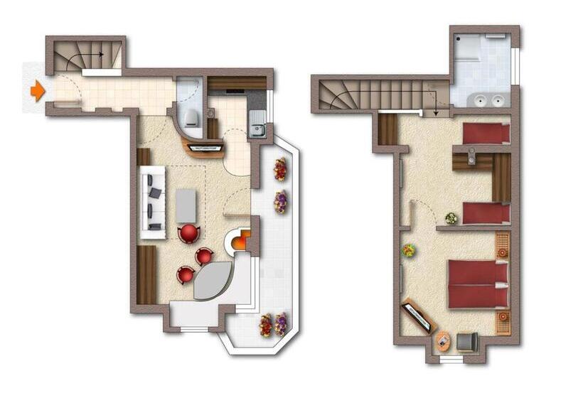 침실 1개 복층 룸, Gerlosperle