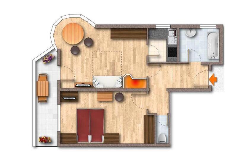 침실 1개 아파트, Gerlosperle