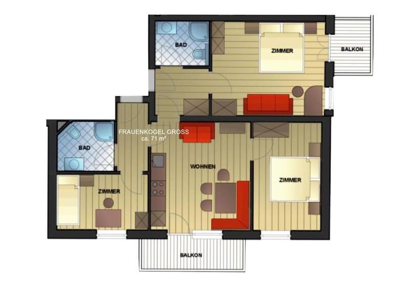 דירת שלושה חדרים, Appartement Pension Kendlbacher