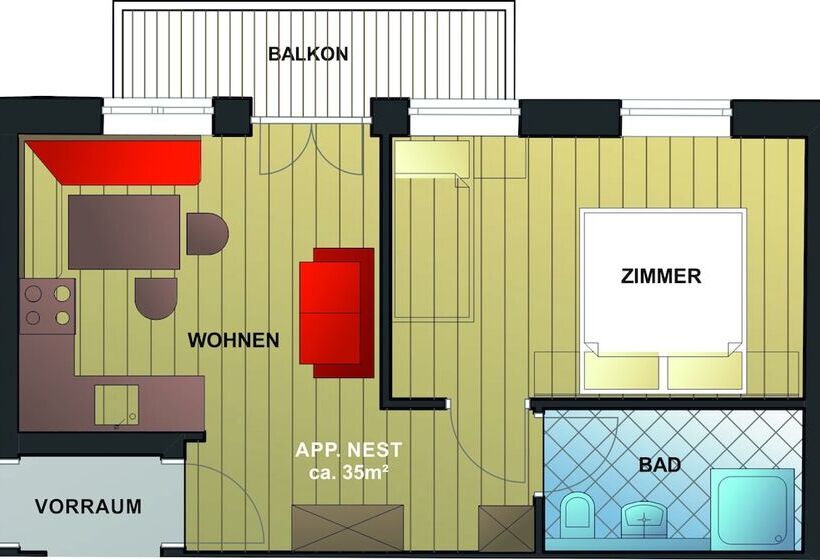 带1个卧室的公寓, Appartement Pension Kendlbacher