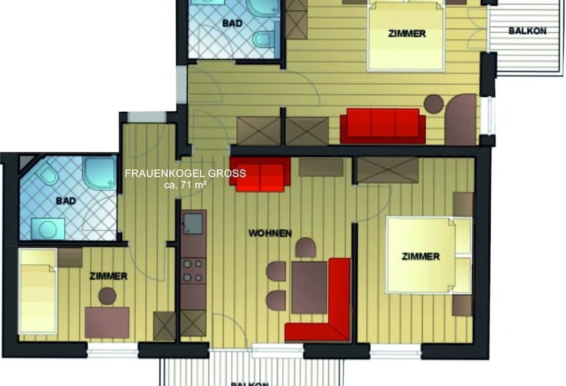 آپارتمان 3 خوابه, Appartement Pension Kendlbacher