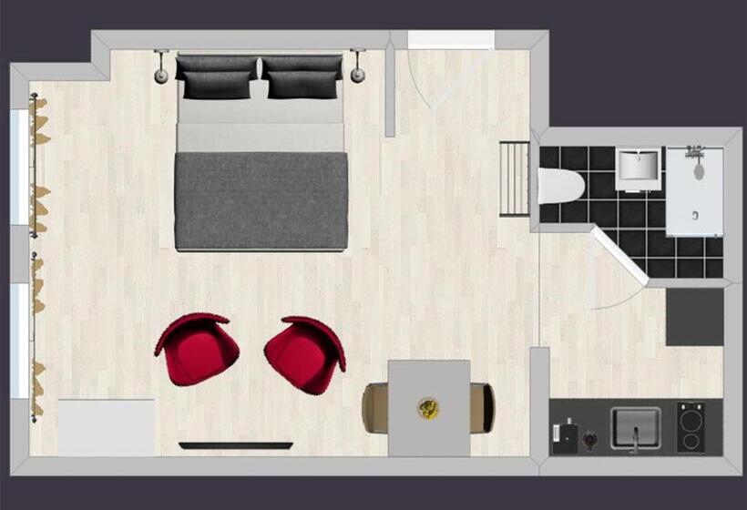 آپارتمان 1 خوابه همکف, Aparthotel Waepen Van Middelburg