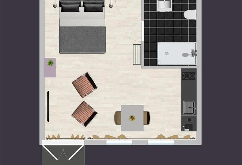 آپارتمان 1 خوابه با بالکن, Aparthotel Waepen Van Middelburg