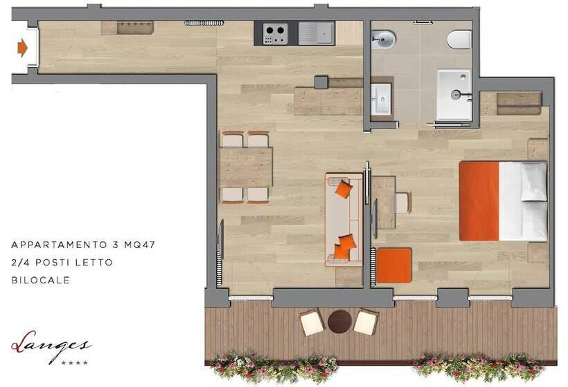 شقة غرفة واحدة, Residence Langes