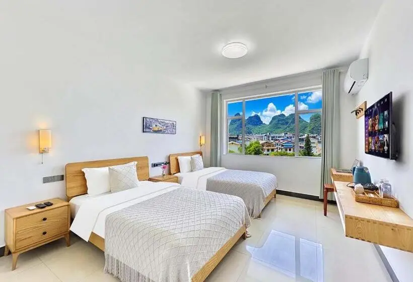 マウンテンビュースタンダードルーム, Yangshuo Singing River Climbers House 阳朔八月客栈 原江缘攀岩客栈