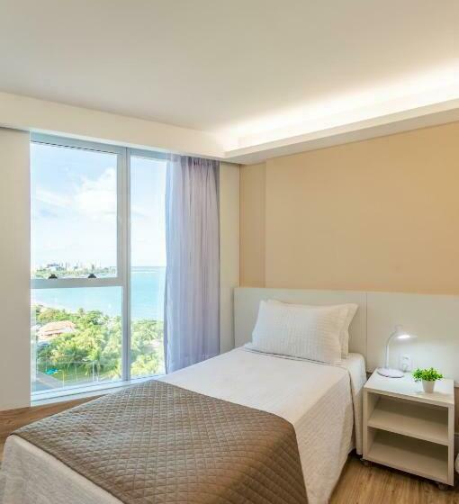 غرفة بريميوم إطلالة جانبية على البحر, Brisa Suítes Pajuçara