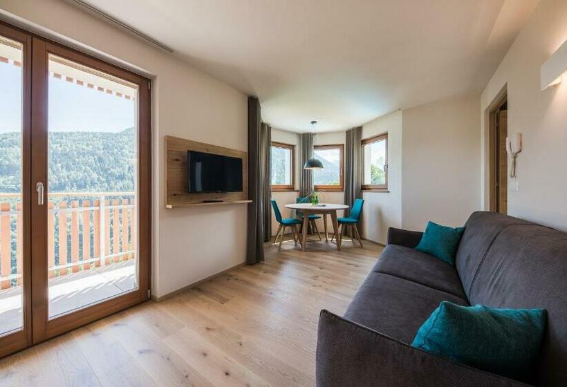 Апартаменты 1 Спальня с Балконом, Aparthotel Abiná Lana Höhe