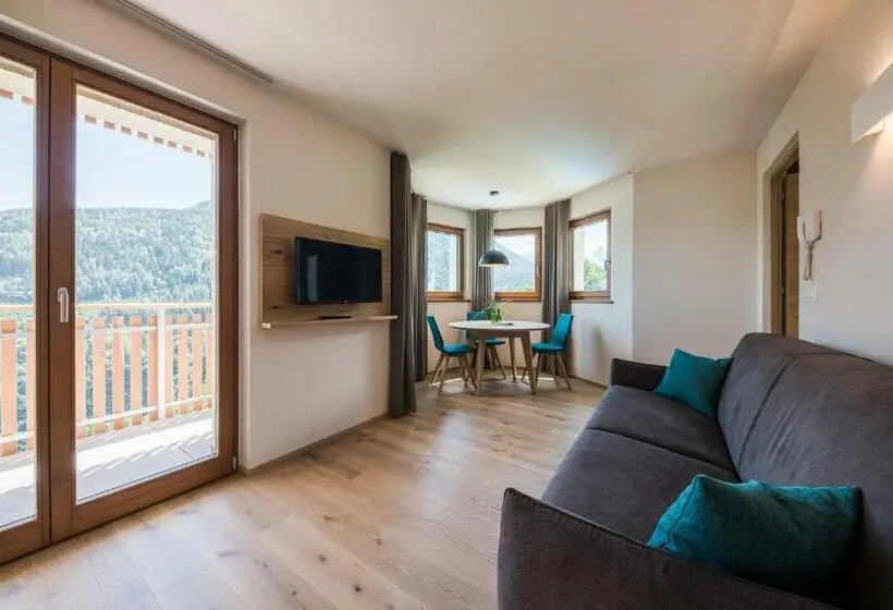 آپارتمان 1 خوابه با بالکن, Aparthotel Abiná Lana Höhe