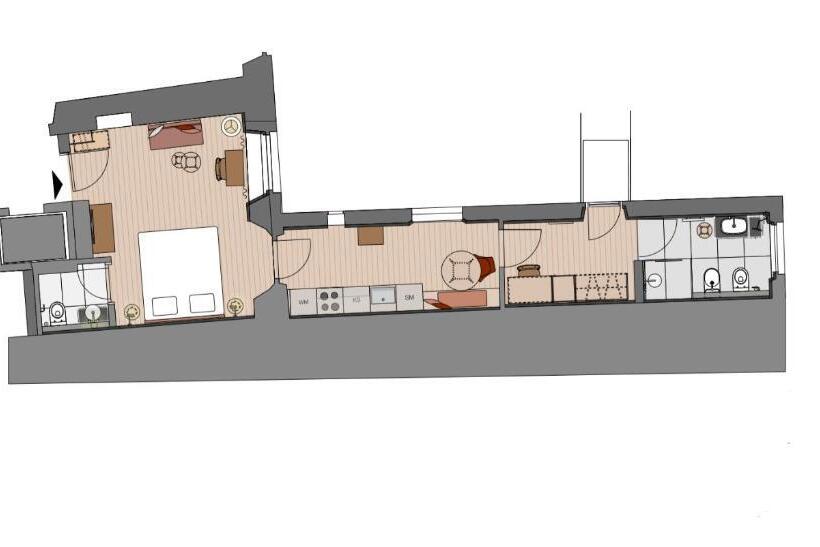 Апартаменты 1 Спальня с Балконом, Kuntino Suites