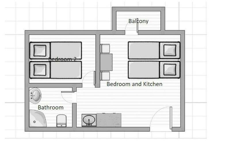 带1个卧室的带阳台的公寓, Downtown Apartment 9