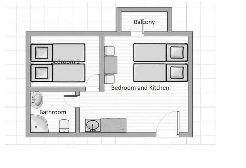 آپارتمان 1 خوابه با بالکن, Downtown Apartment 9
