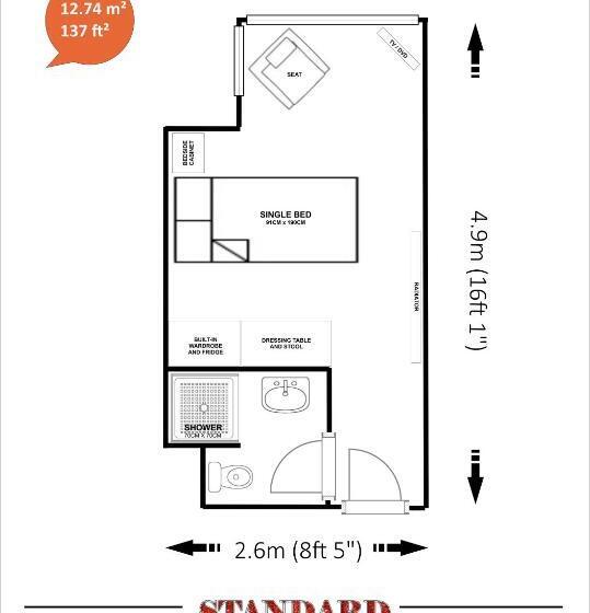 スタンダードシングルルーム, Pembroke Bed & Breakfast