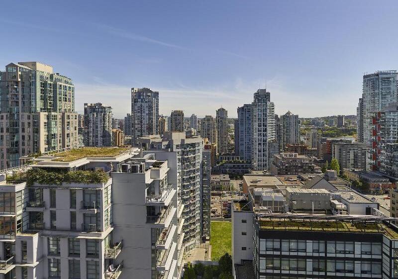 带城市景观的标准工作室, Residence Inn By Marriott Vancouver Downtown
