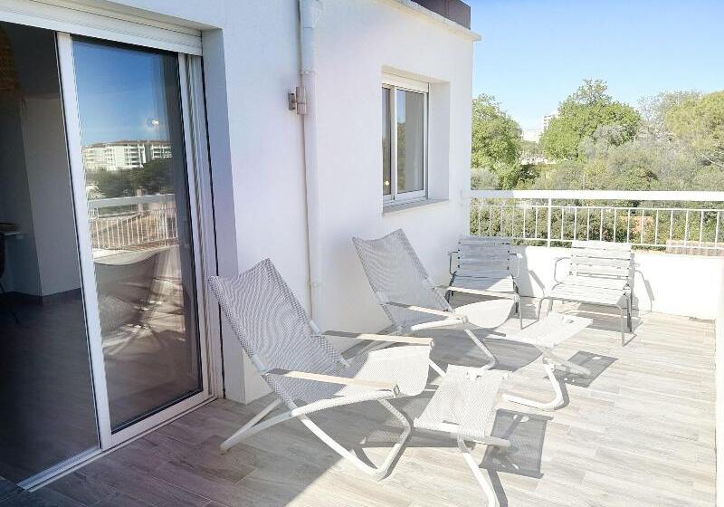 带露台的豪华间, Blanc Sable