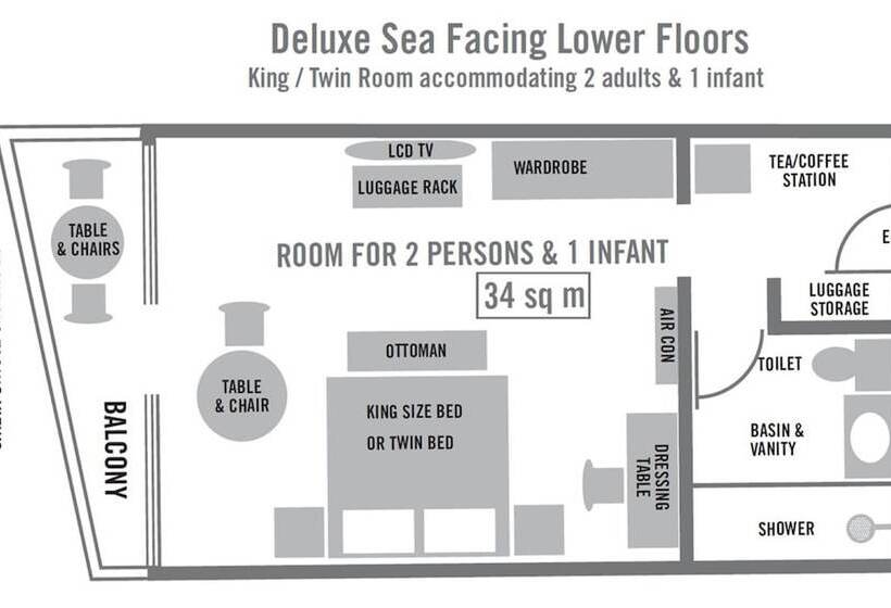 キングサイズベッドのデラックスルーム, Blue Waters