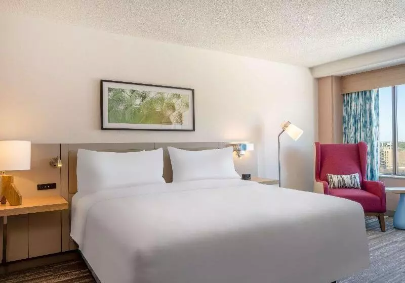 キングサイズベッドのスタンダードルーム, Hilton Garden Inn Toledo Downtown