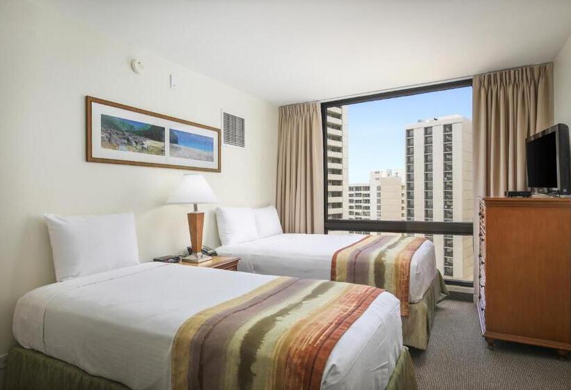 套房侧面可观海景, Aston Waikiki Sunset