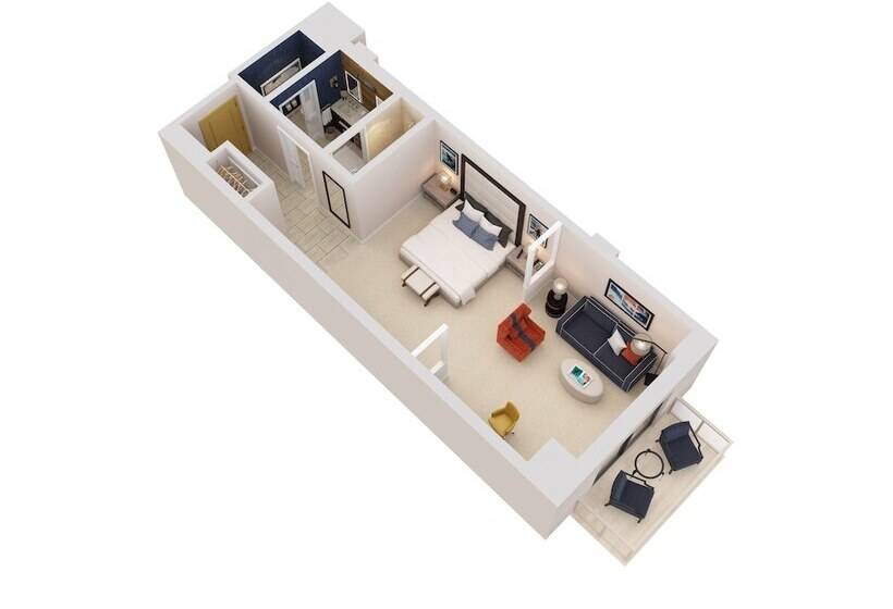 Студия Стандарт Двуспальная Кровать, The Waterfront Beach Resort, A Hilton