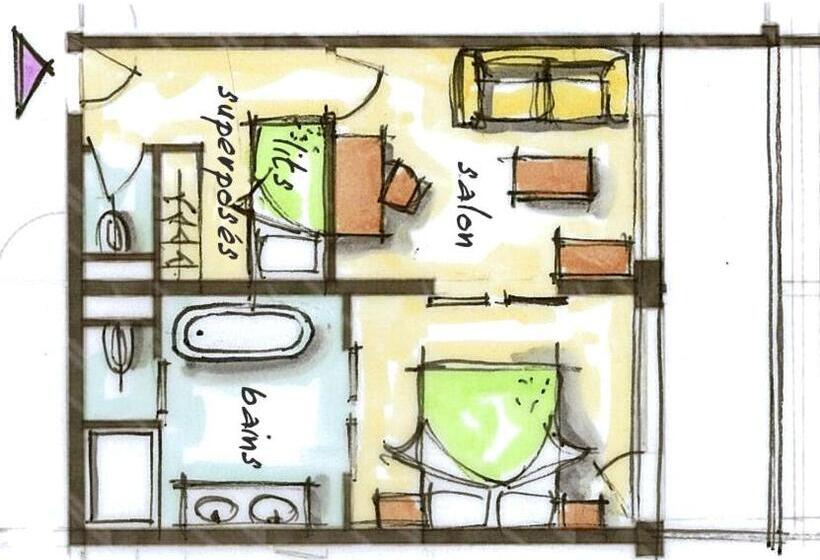 سوییت با چشم‌انداز کوه, Hôtel Le Blizzard