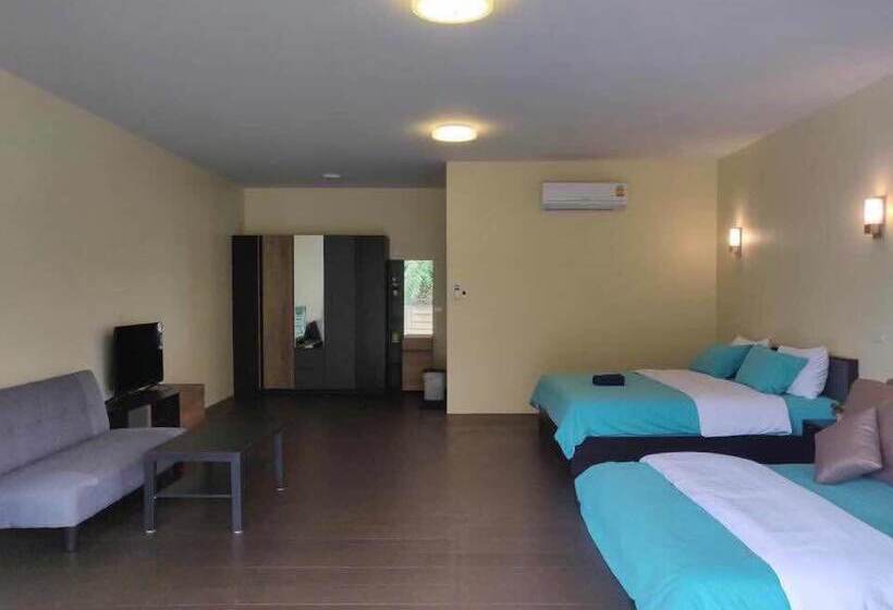 标准间带双人床, The Green House Kanchanaburi