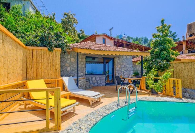 Люкс с Бассейном, Faralya Yoruk Evi Suite   Adults Only