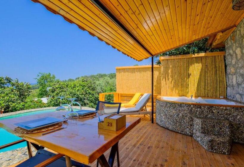 Люкс с Бассейном, Faralya Yoruk Evi Suite   Adults Only