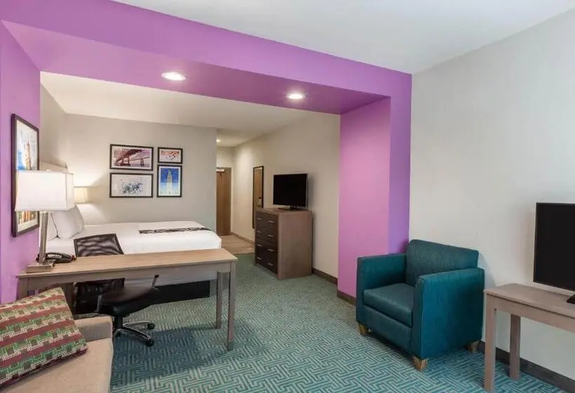 キングサイズベッドのデラックスルーム, La Quinta Inn & Suites By Wyndham Lafayette Oil Center