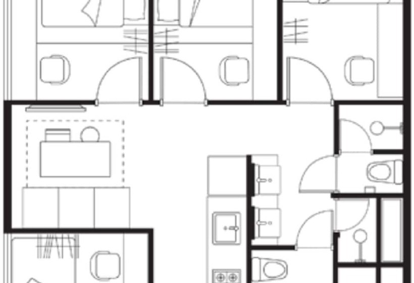 آپارتمان 4 خوابه, Lyf Funan Singapore
