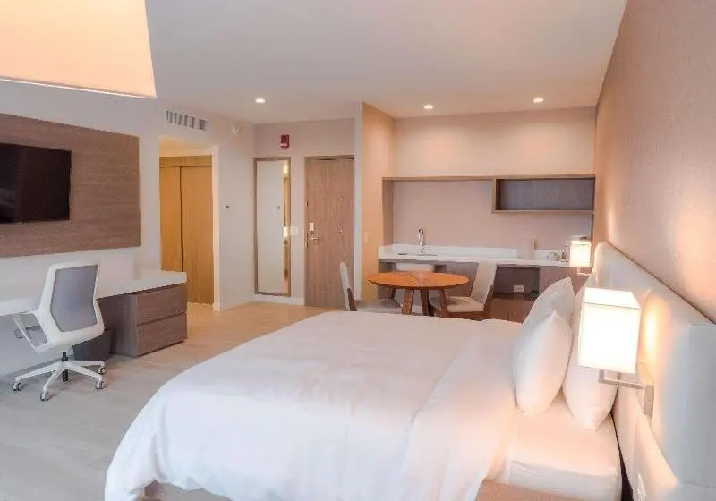 キングサイズベッドのデラックスルーム, Hilton Garden Inn Santa Ana San Jose