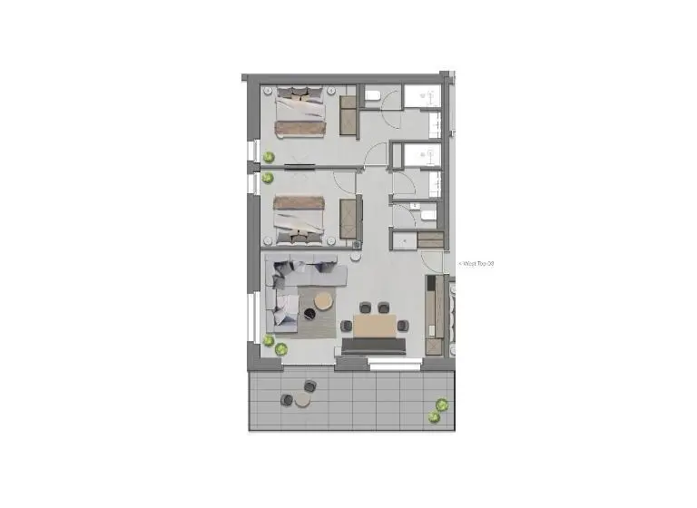 ２ベッドルームアパートメント, Going Triple A Apartments West